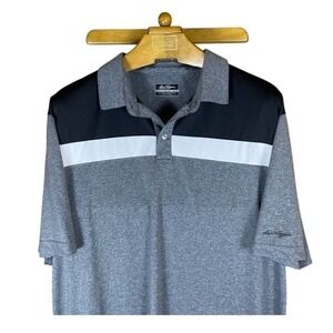 Ben Hogan Performance Gray White Black Golf Polo Shirt Mens Size XL